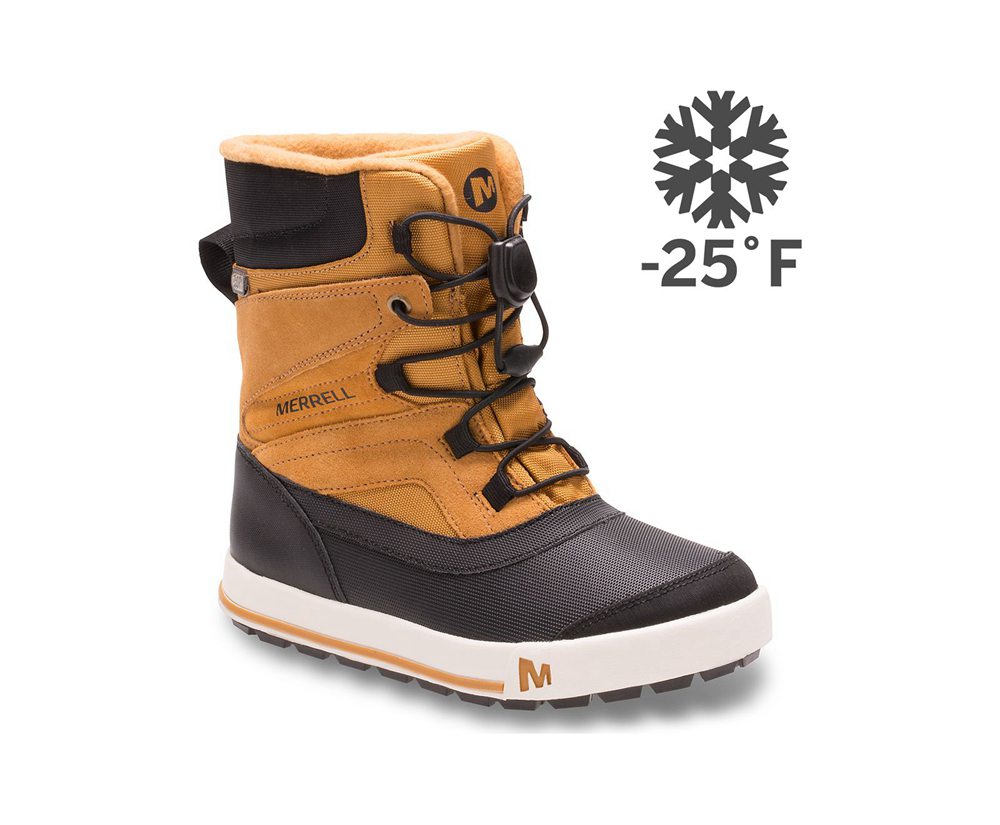 Botas Criança - Merrell Snow Bank 2.0 - Marrom/Pretas - IEF083624